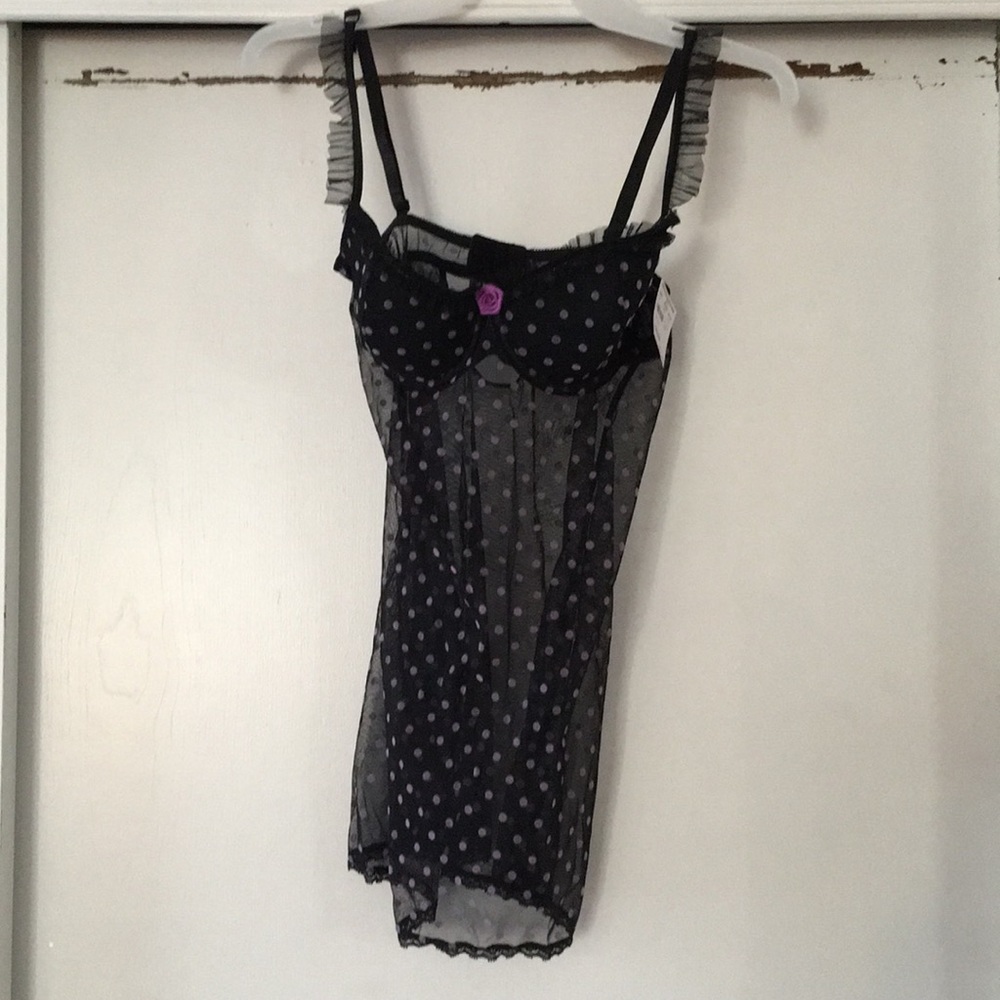 Black & Purple Polka Dot Slip